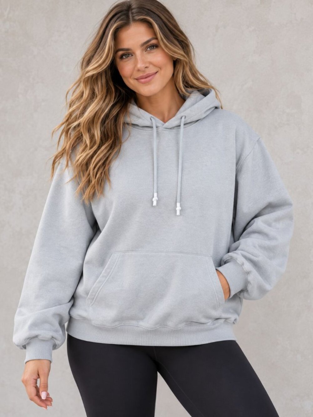 Alphalete Women’s Hoodie Gray Oversized Gym Pullover Sweatshirt L